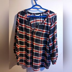 Sheer Plaid Blouse